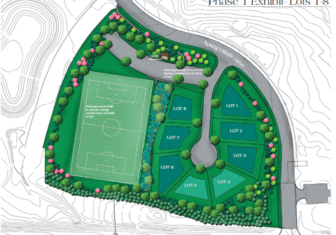 Residential lots and soccer field layout